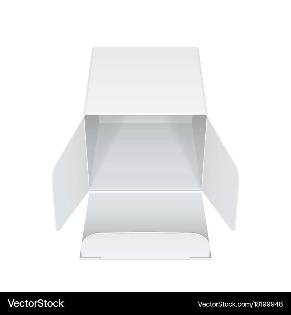 White package box opened for electronic device Vector Image