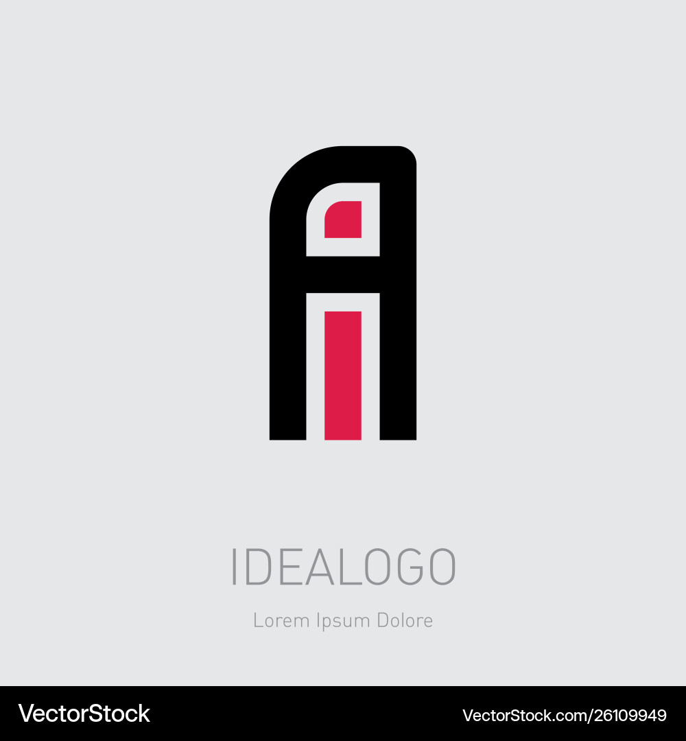 A and i initial logo ai monogram logotype A and i initial logo ai monogram logotype Vector Image