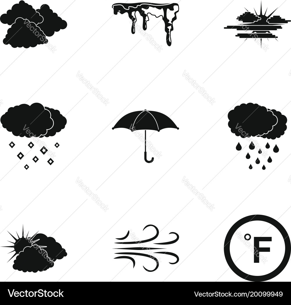 Clime icons set simple style vector image