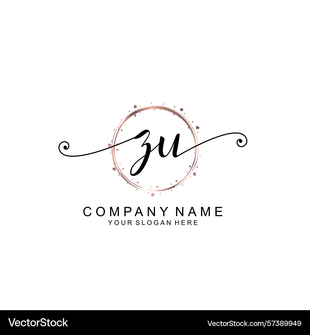 Elegant zu initial logo collection with modern Vector Image