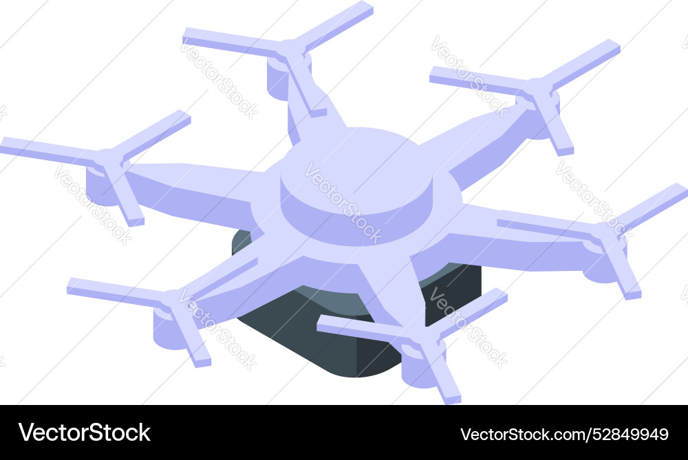 Modern drone flying with rotating propellers Modern drone flying with rotating propellers Vector Image
