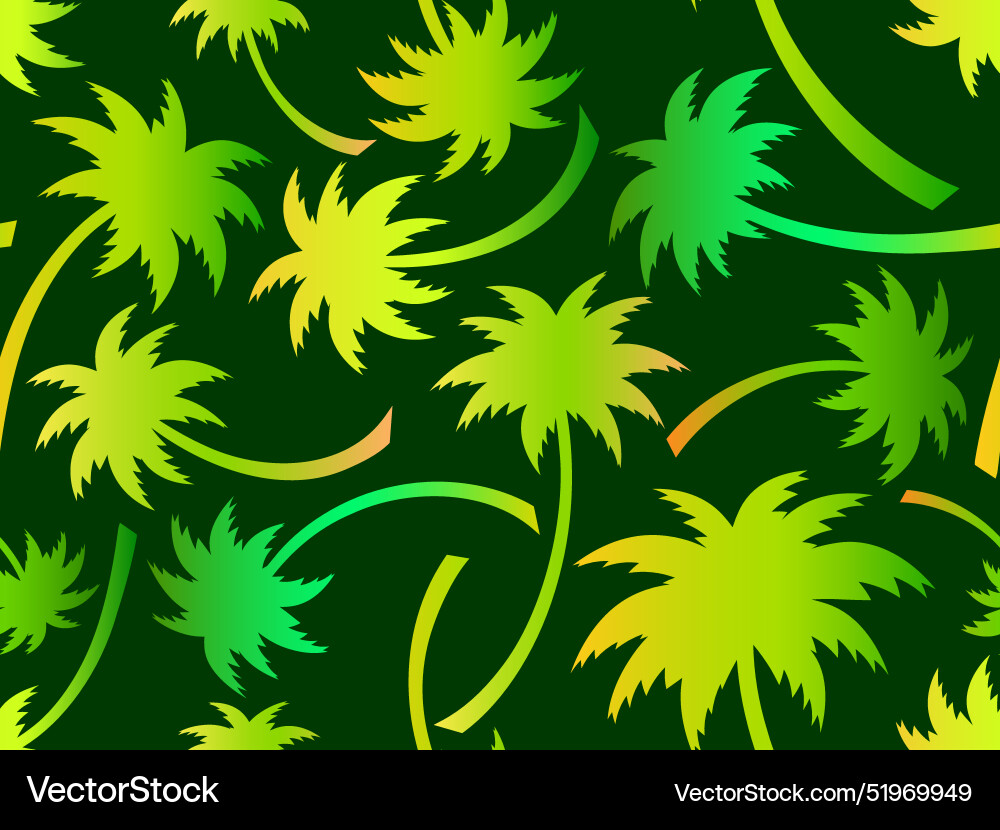 Palm trees seamless pattern colorful gradient Palm trees seamless pattern colorful gradient vector image