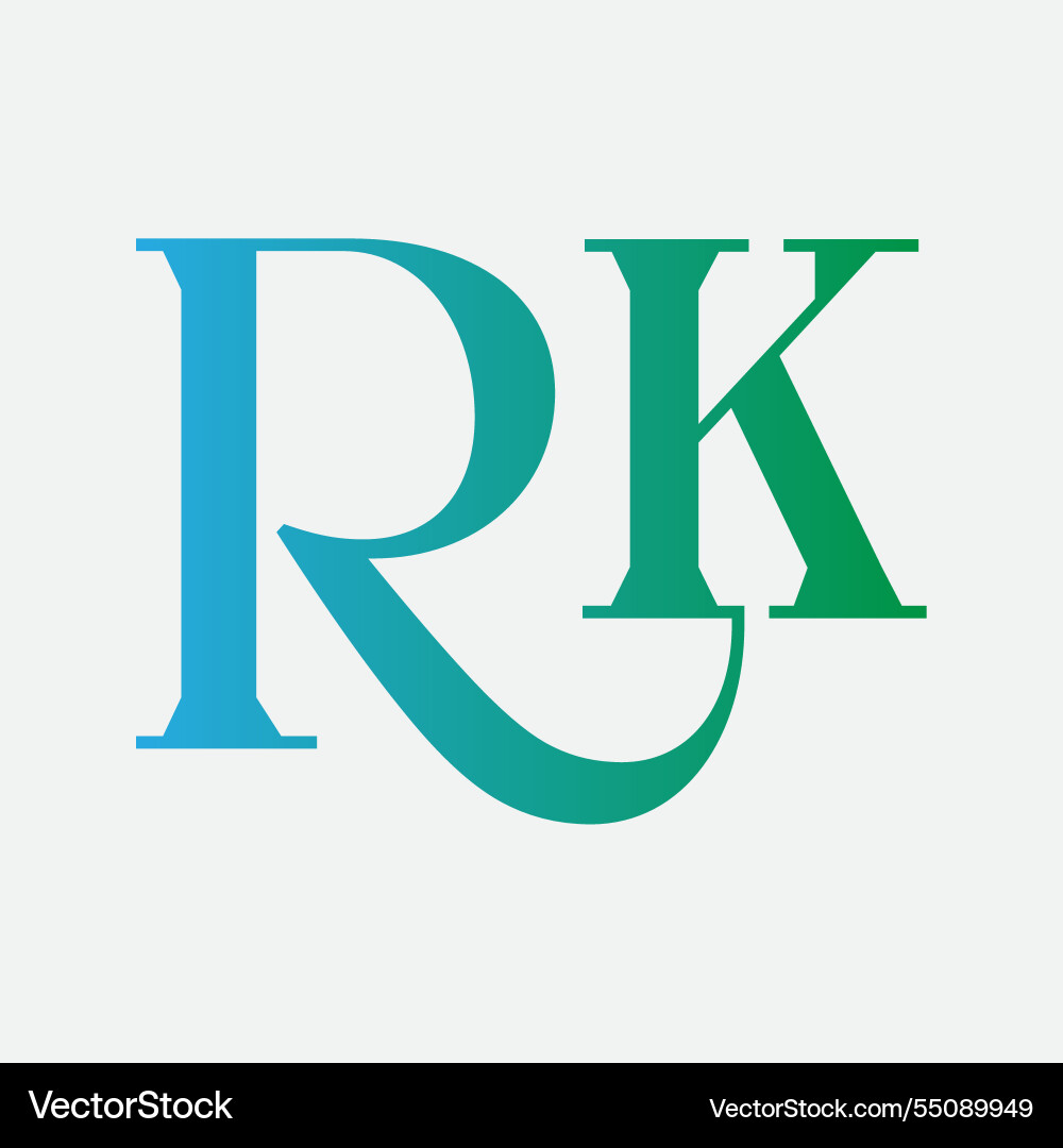 Rk symbol initial letter design monogram abstract Vector Image