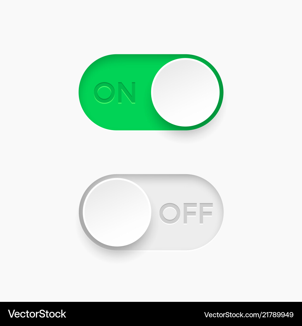 Toggle Switch Buttons - On/Off vector image