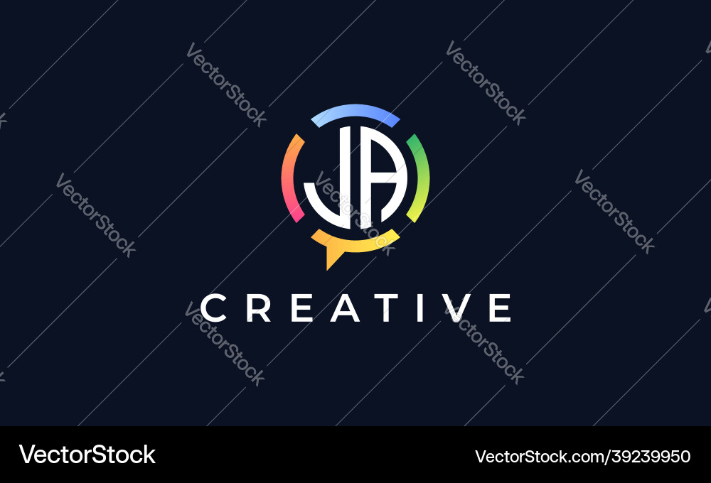JA Initial Chat Logo - Modern & Creative vector image