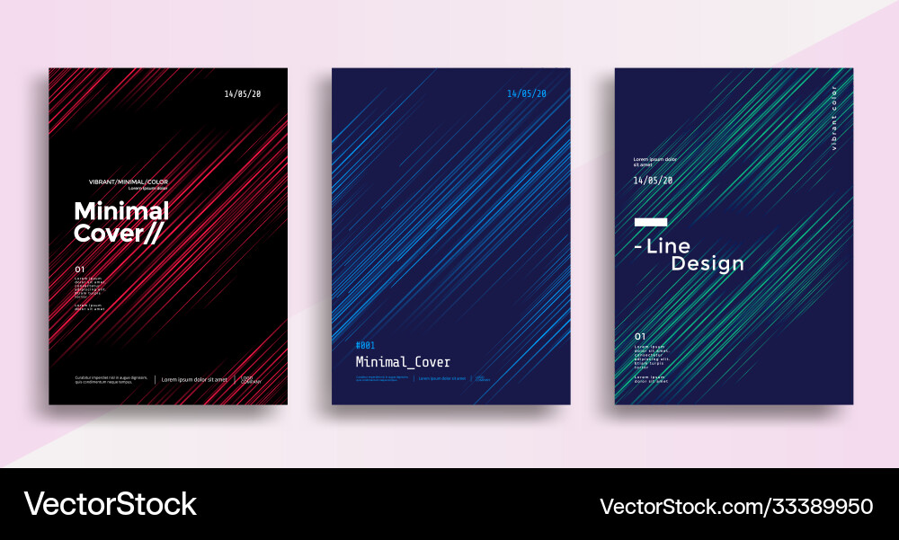 Minimal dynamic covers design with color line Minimal dynamic covers design with color line vector image