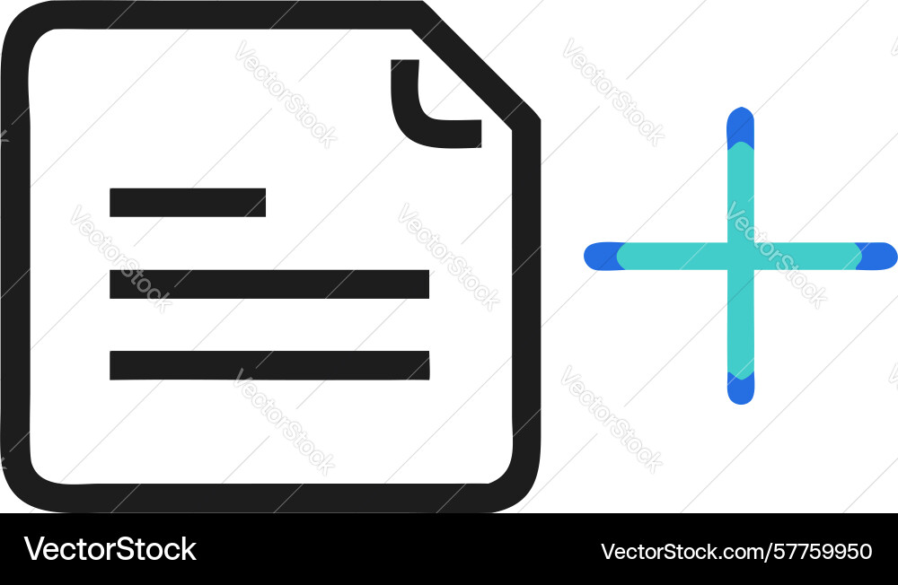 New document icon - create add file design vector image