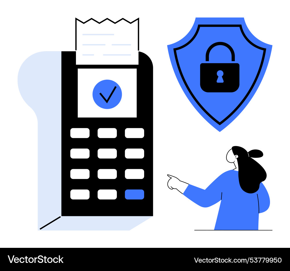 Secure payment confirmation with receipt terminal Vector Image