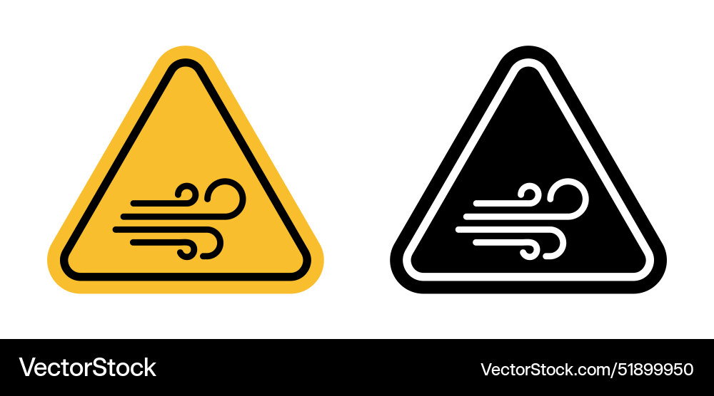 Wind warning sign promote safety with weather Vector Image