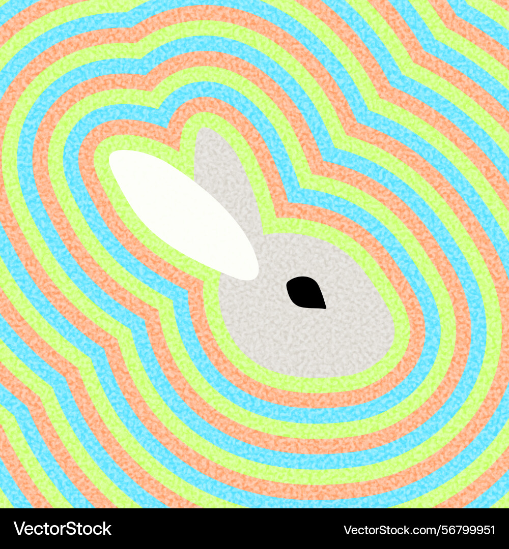 Abstract easter bunny with colorful wavy patterns Vector Image