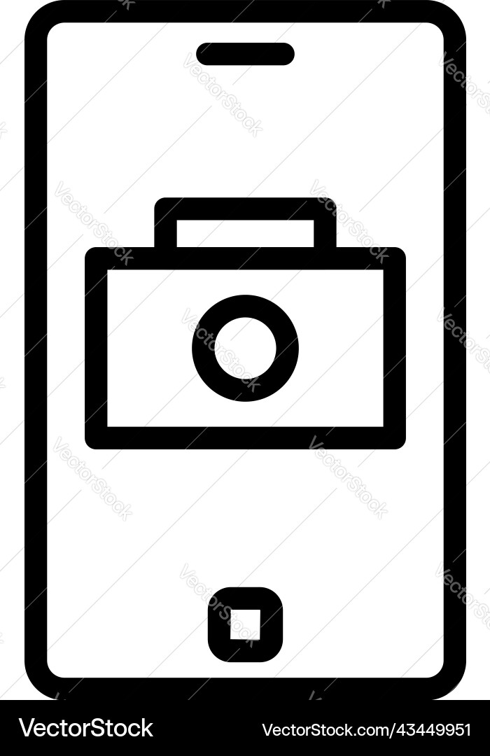 Camera icon outline button screen Camera icon outline button screen Vector Image