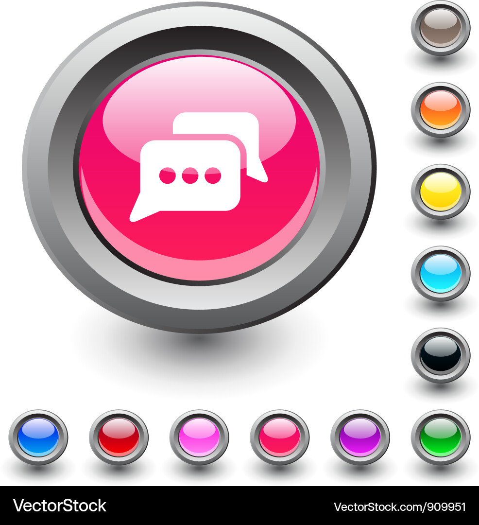 Chat round button Vector Image