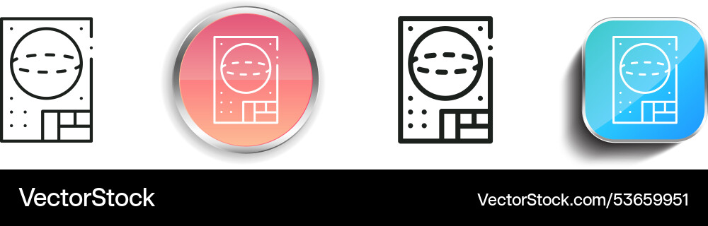 Drawing icon thin linear regular and button style Drawing icon thin linear regular and button style Vector Image