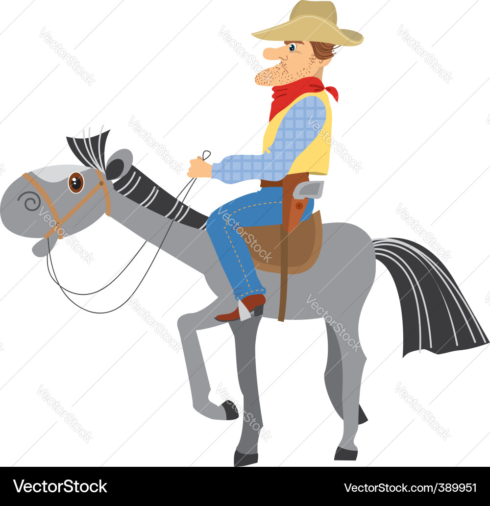 Horse and cowboy Vector Image