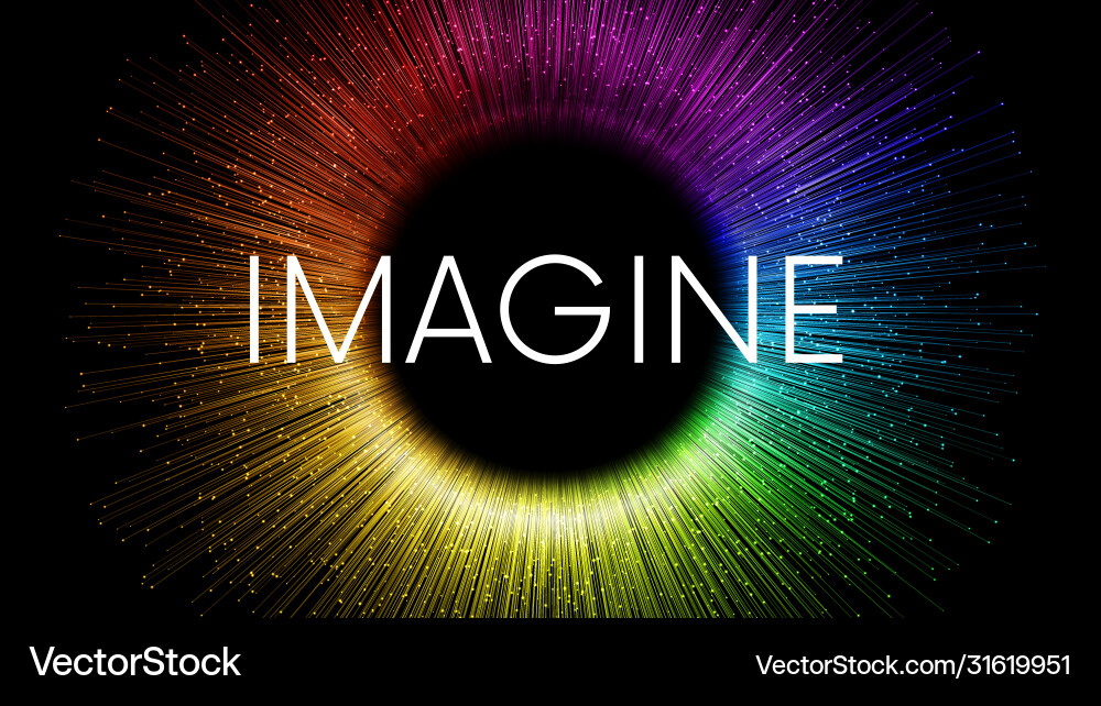 IMAGINE: Colorful Word Burst Vector Image