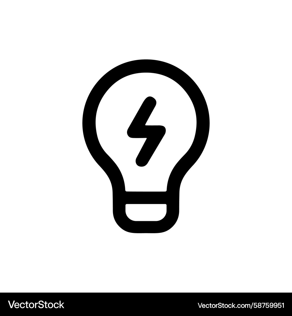 Minimalist Lightbulb with Flash Icon Vector Image
