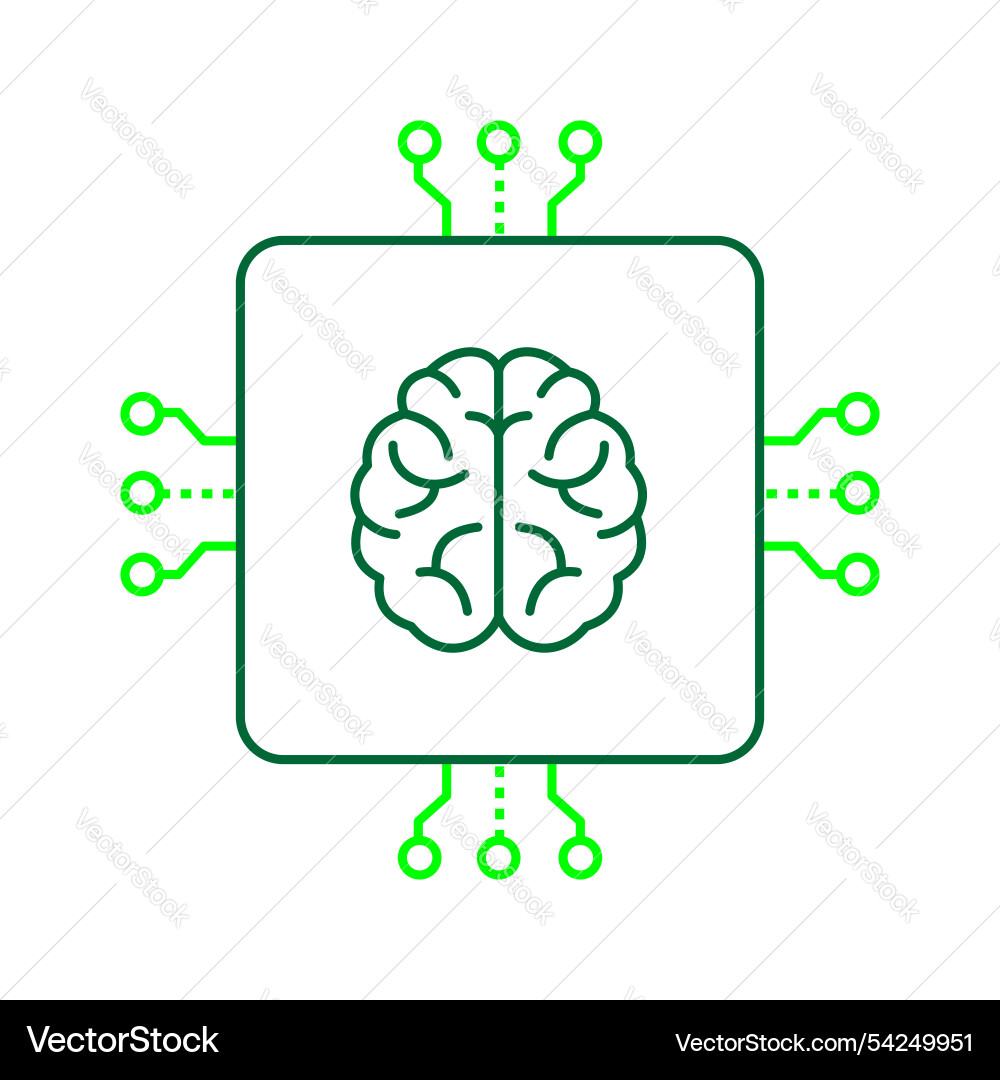 Neural networks and cognitive ai brain icon vector image