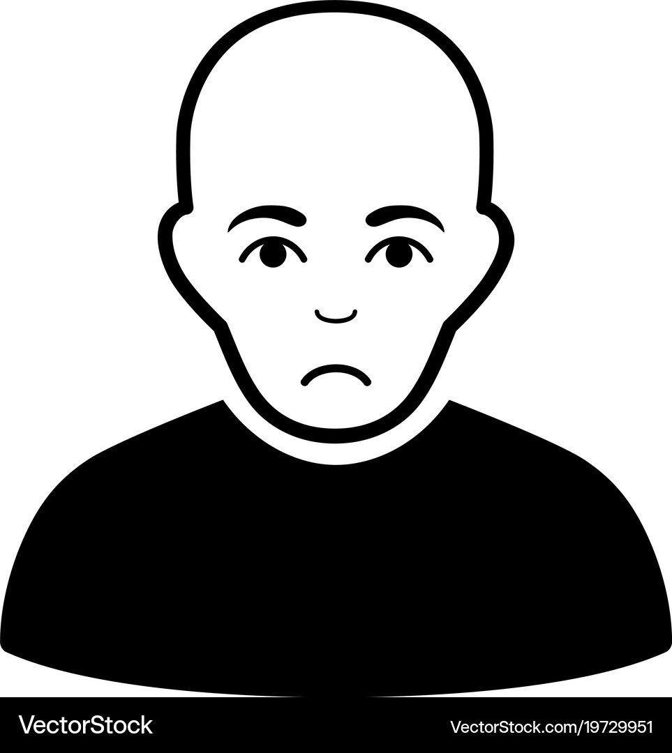 Sad Bald Man Icon (19729951) – Royalty-Free Vector | VectorStock