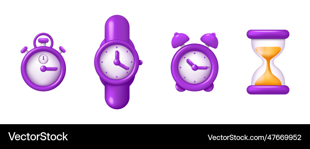 3d clock time measurement timer icons speed 3d clock time measurement timer icons speed vector image