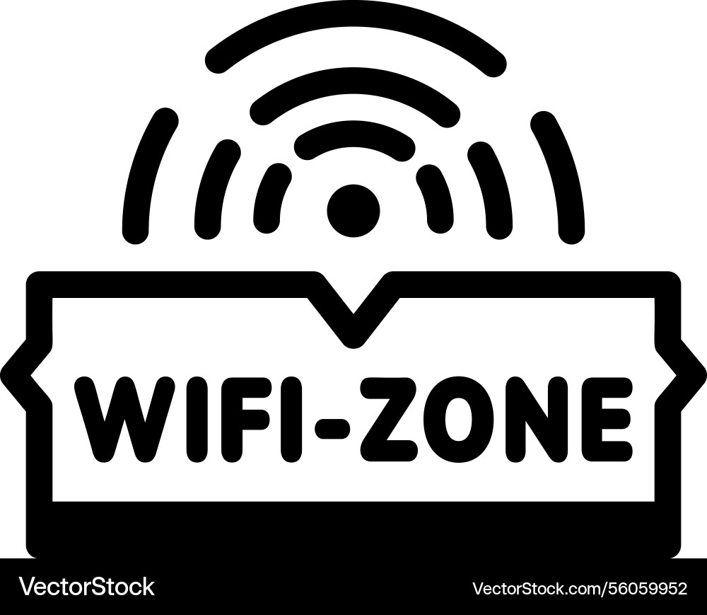 A linear style icon of sign showing wifi zone Vector Image