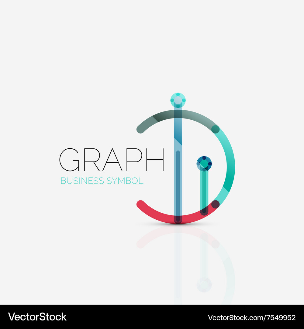 Abstract logo idea linear chart or graph Vector Image