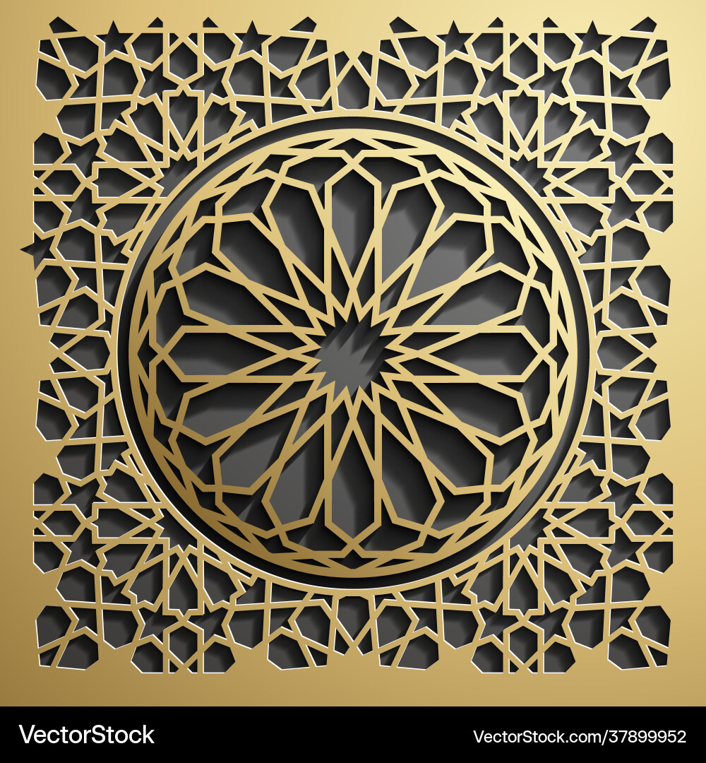 Ramadan kareem greeting card circular islamic vector image