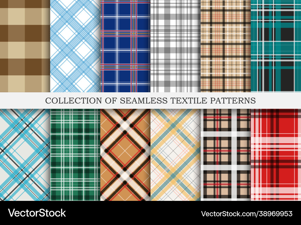 Collection colorful seamless textile patterns Collection colorful seamless textile patterns vector image