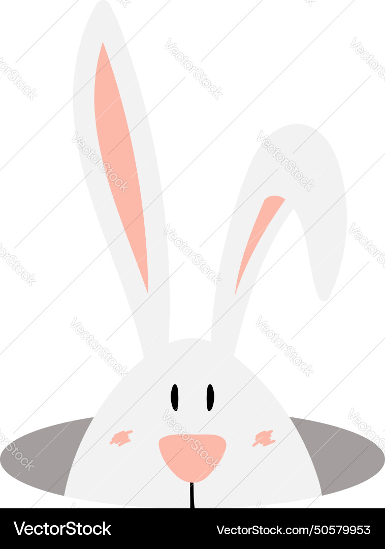 Cute easter bunny rabbit hare looking out Vector Image