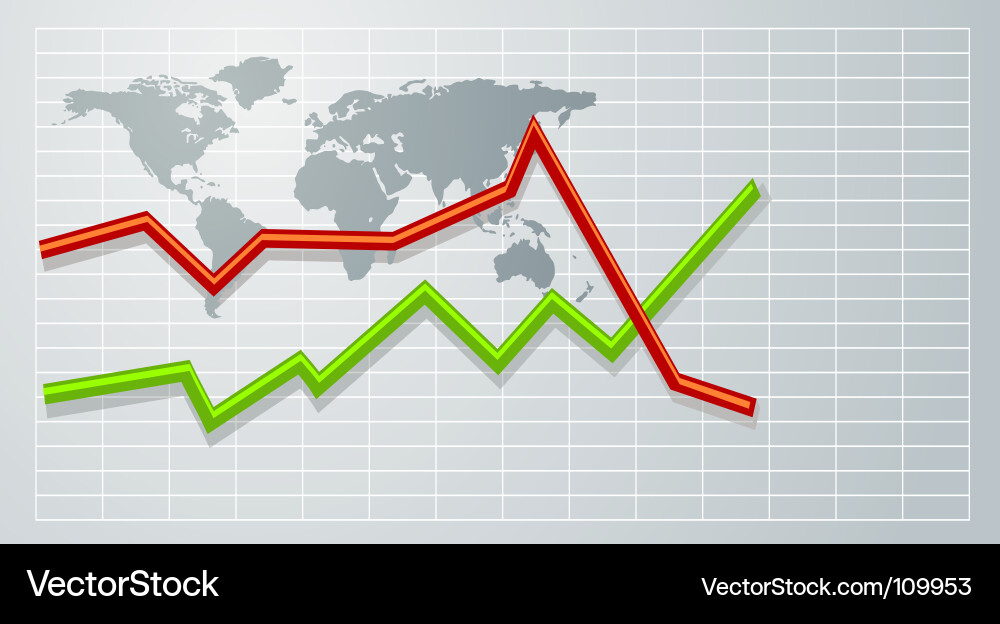 Graph on world map vector image
