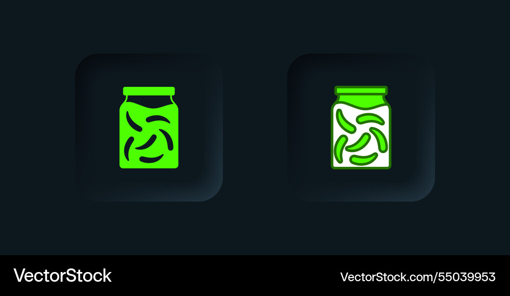 Green pickled cucumbers in a jar icon isolated Vector Image