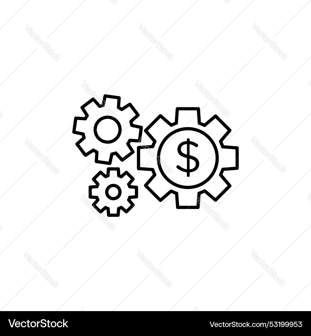 Money processes icon set optimize cost expense Vector Image