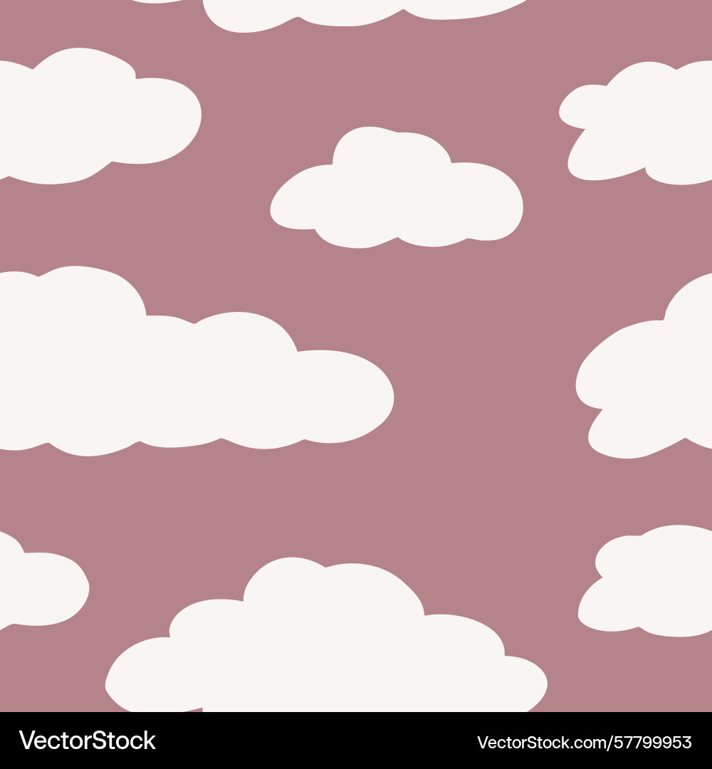 Seamless pattern with soft white clouds on dusty Seamless pattern with soft white clouds on dusty Vector Image