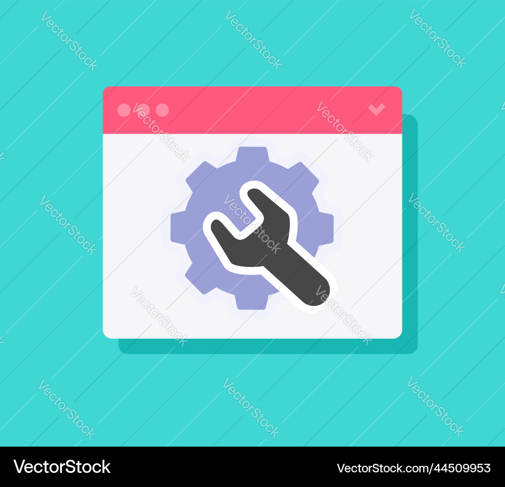 Setting up website config setup icon or web site Setting up website config setup icon or web site vector image