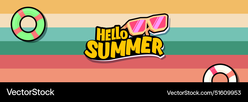 Super hello summer banner with text Super hello summer banner with text vector image