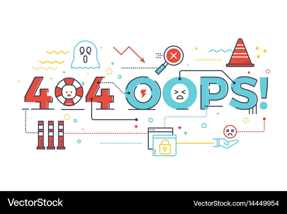 404 Error: Website Not Found vector image