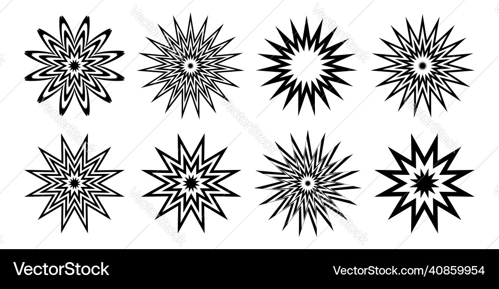 Abstrakte dekorative Designelemente in Sternform Abstrakte dekorative Designelemente in Sternform vektorbild
