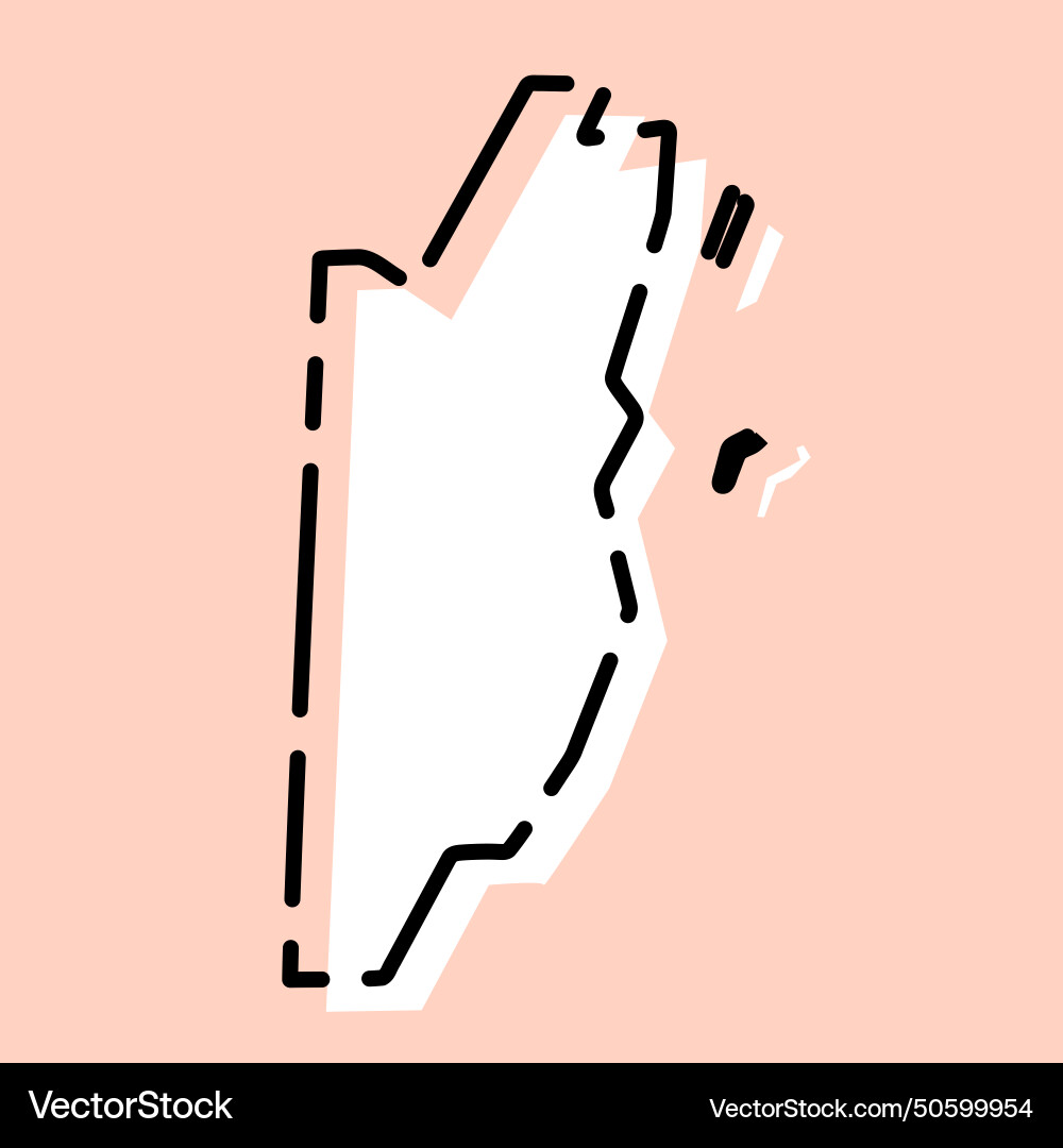 Belize simplified map Royalty Free Vector Image