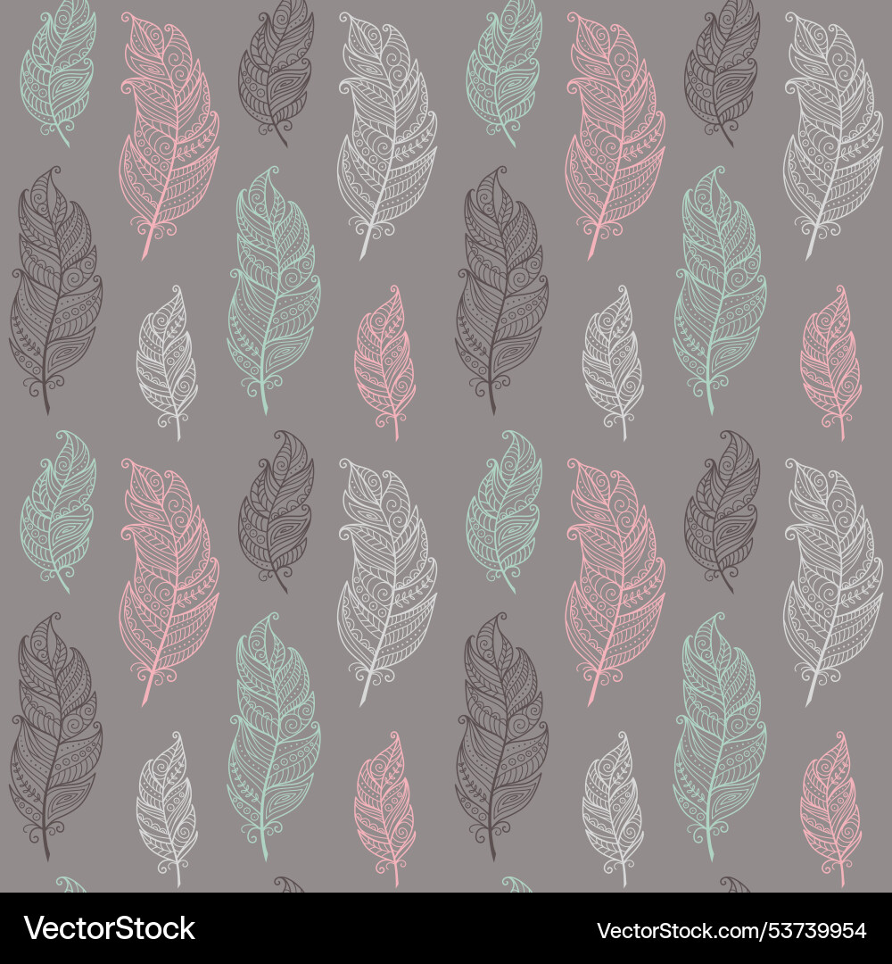 Boho style seamless pattern with ethnic bird Vector Image