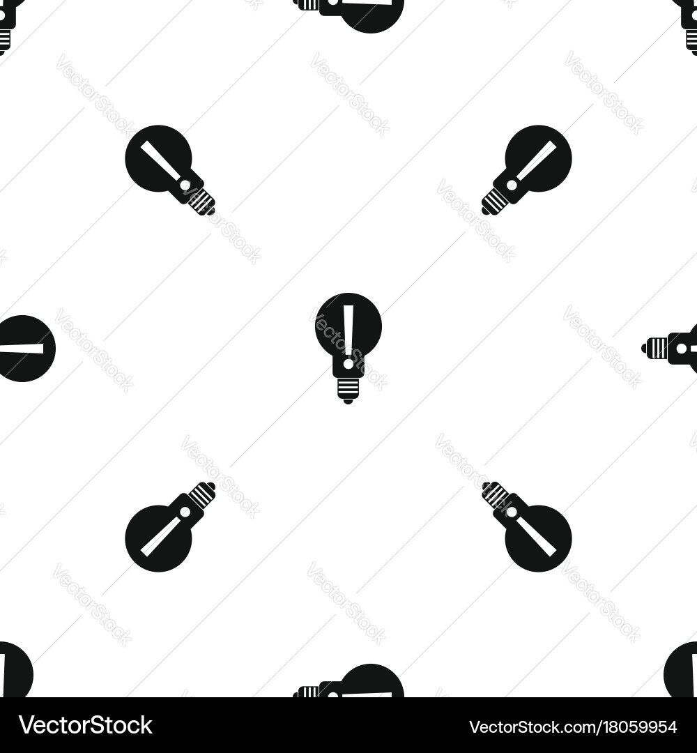 Bulb with exclamation mark inside pattern seamless Vector Image