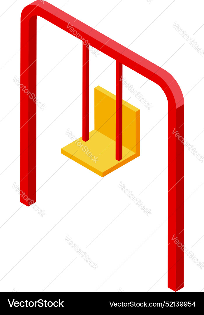 Empty swing set standing on a playground Empty swing set standing on a playground Vector Image