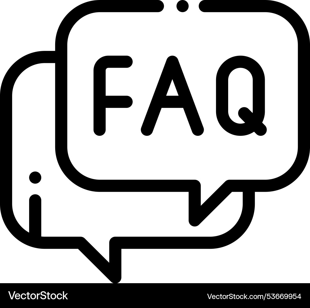 Faq icon thin linear style design isolated Faq icon thin linear style design isolated Vector Image