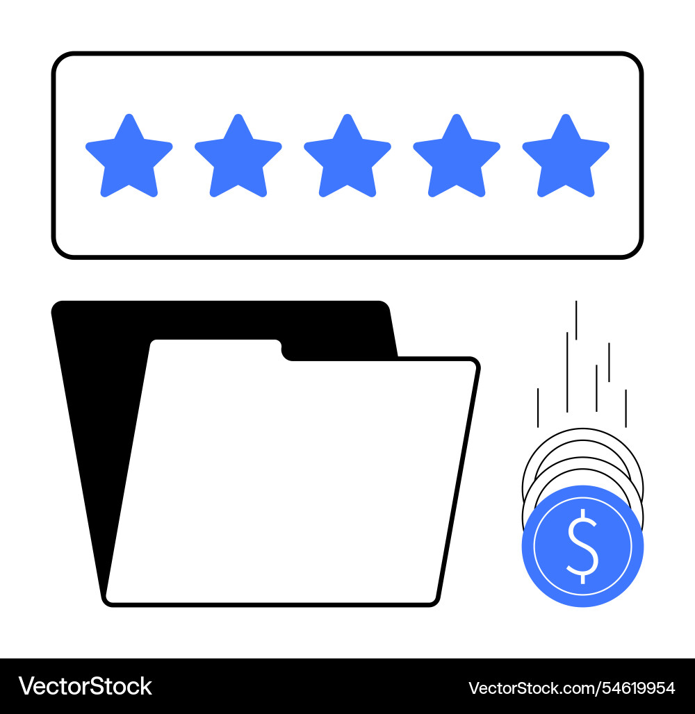 High-quality service representation with folder High-quality service representation with folder Vector Image