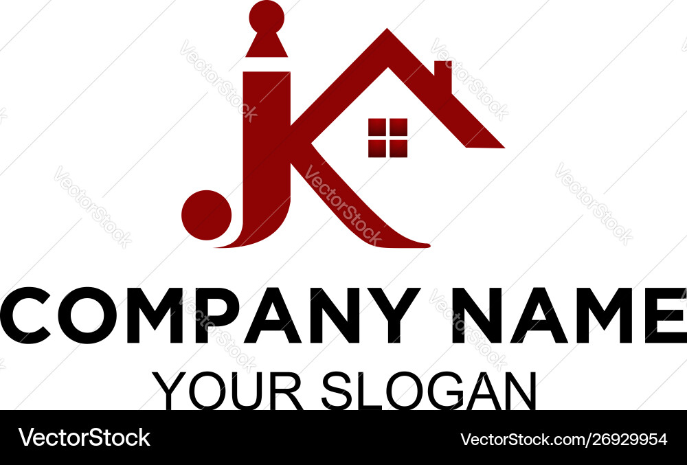 J and k real estate logo design Royalty Free Vector Image