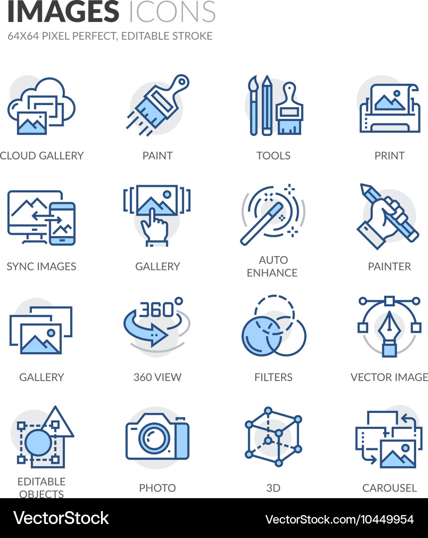 Line Icons - Color & Shapes vector image