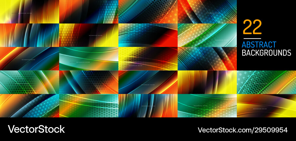 Mega set shining glass abstract wave Royalty Free Vector