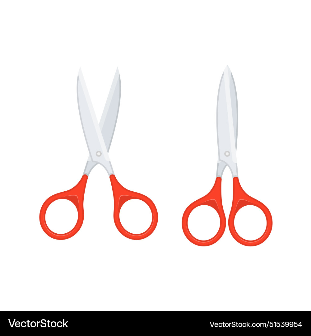 Open and closed scissors Open and closed scissors vector image