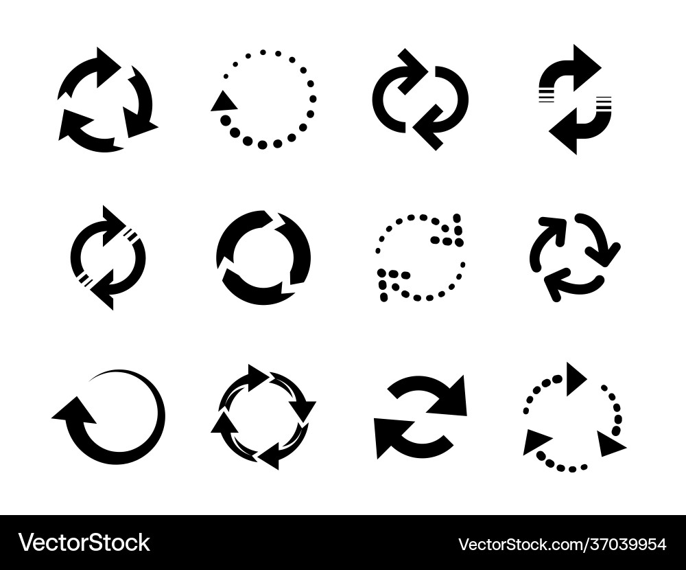 Reload arrows circle arrow connect or recycle Reload arrows circle arrow connect or recycle vector image