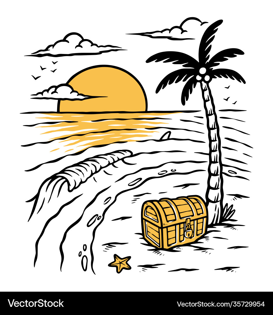 Tropical Island Adventure Vector Image