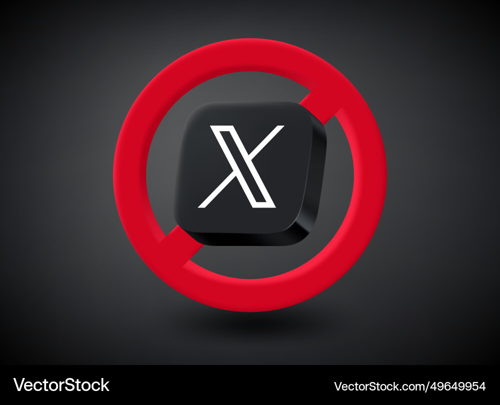 X app use prohibition ban of application concept Vector Image