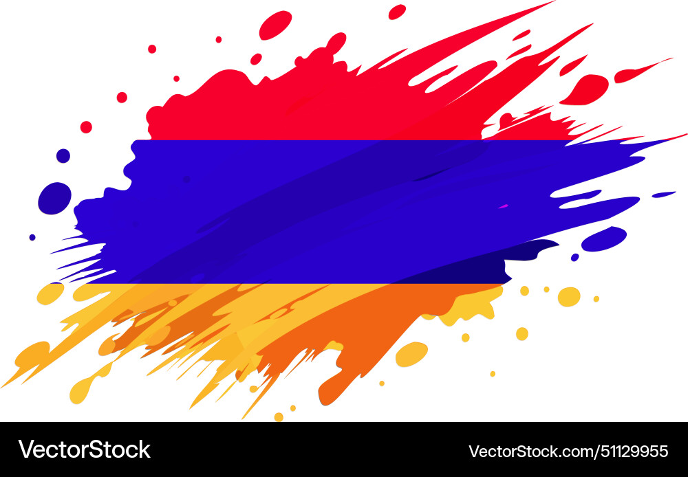 Armenia flag painted with grunge brush stroke Armenia flag painted with grunge brush stroke vector image